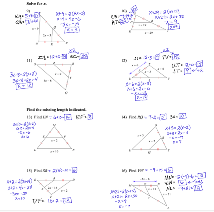 6) Triangle Midsegment Theorem